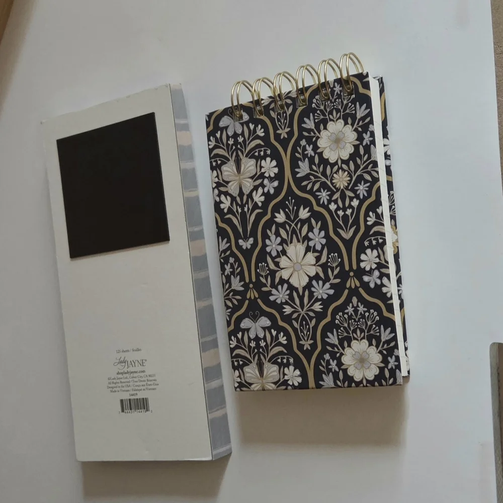 Lady Jayne Floral Hardcover Spiral Pen Notebook Notepad Set Stationery